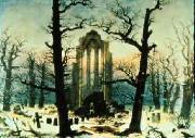 Caspar David Friedrich Cloister Cemetery in the Snow painting
